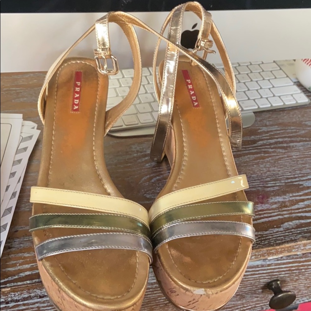 Used Prada LAME Multicolor Platino sandals - Picture 6 of 8